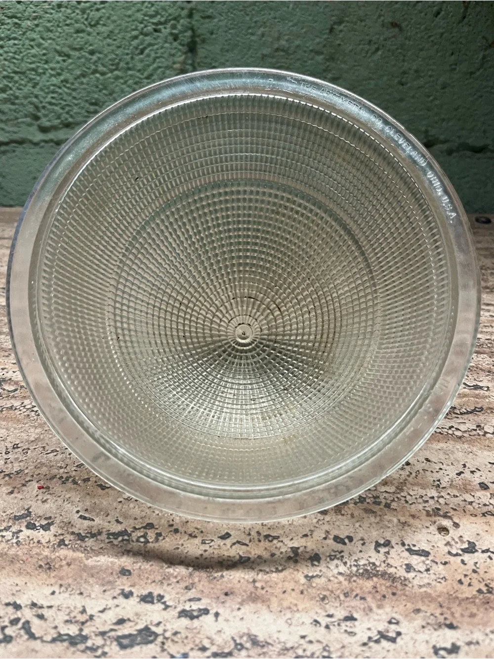 vintage prismatic industrial conical glass shade